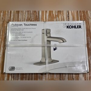 New Kohler Rubicon Touchless Single Hole Bathroom Faucet Brushed‎ Nickel